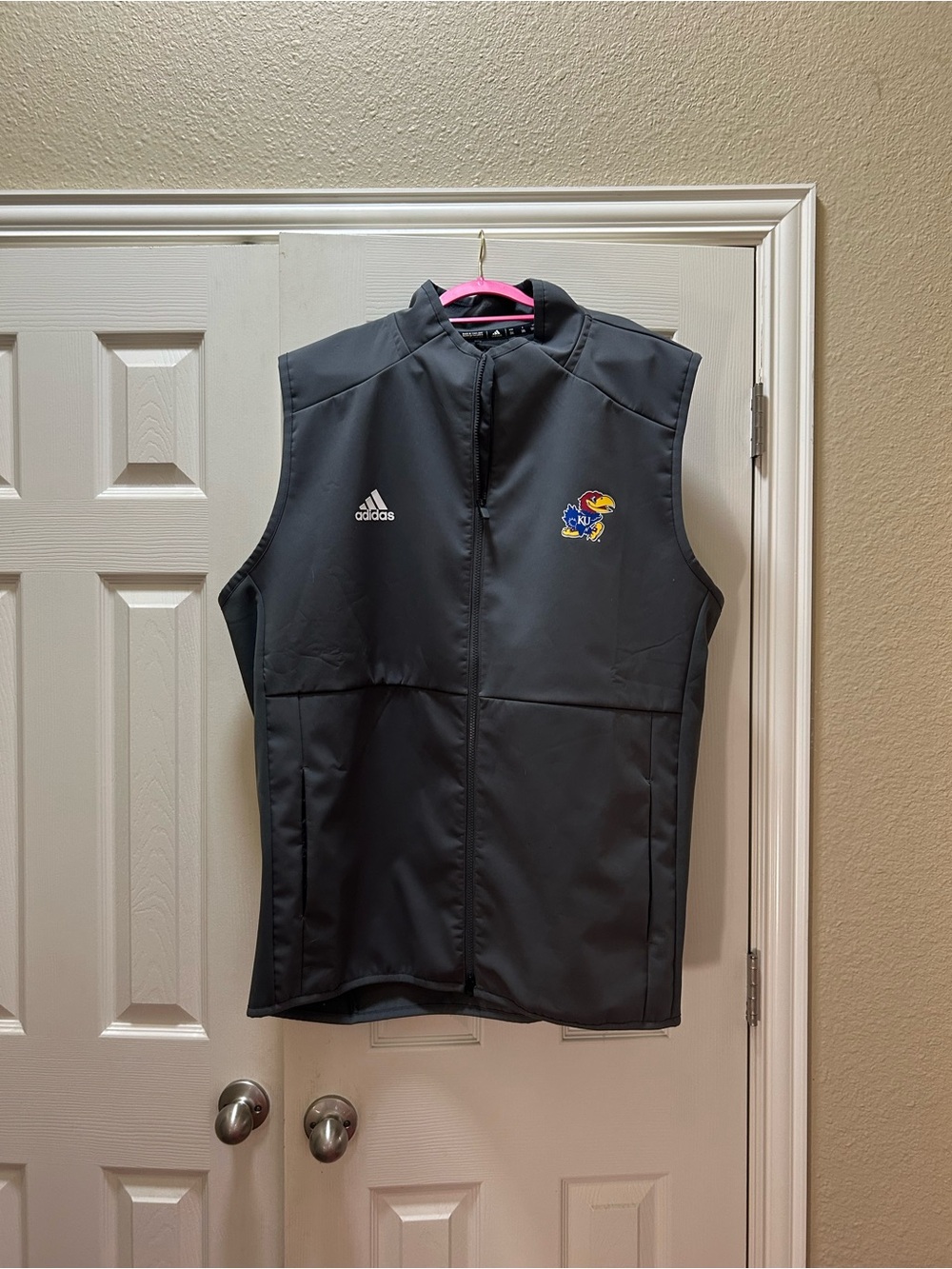 adidas Black Sleeveless Vest with Kansas Jayhawks Patch
